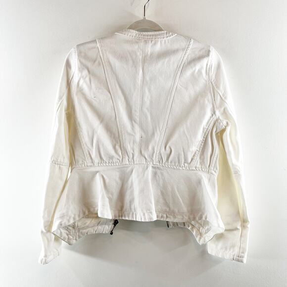 Blank NYC Part Time Lover Jean Cotton Denim Jacket White Small - Picture 6 of 8